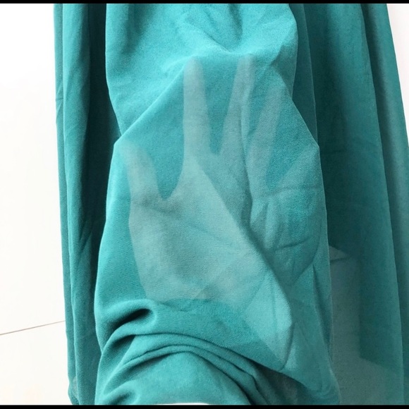 Emerald green high-low Chiffon Skirt - Picture 8 of 8